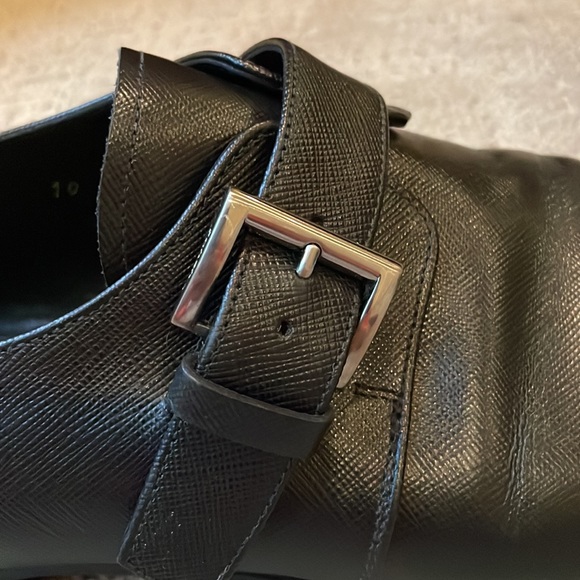 Prada Saffiano Leather Monk Strap Loafers Size 10 - Picture 11 of 11